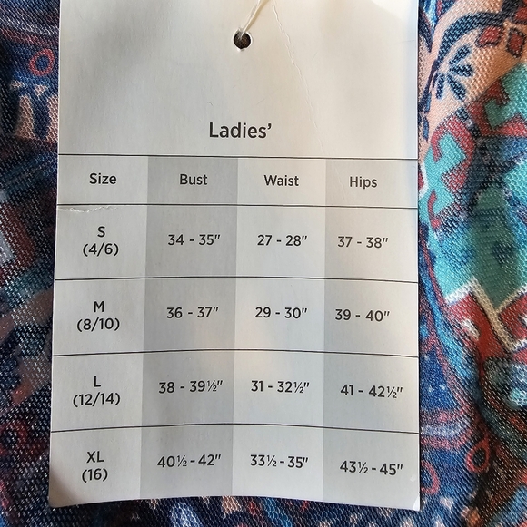 Bobbie Brooks Sheer Yoke Aqua Blue Pink Mesh Sleeveless Boho Blouse - Picture 6 of 9